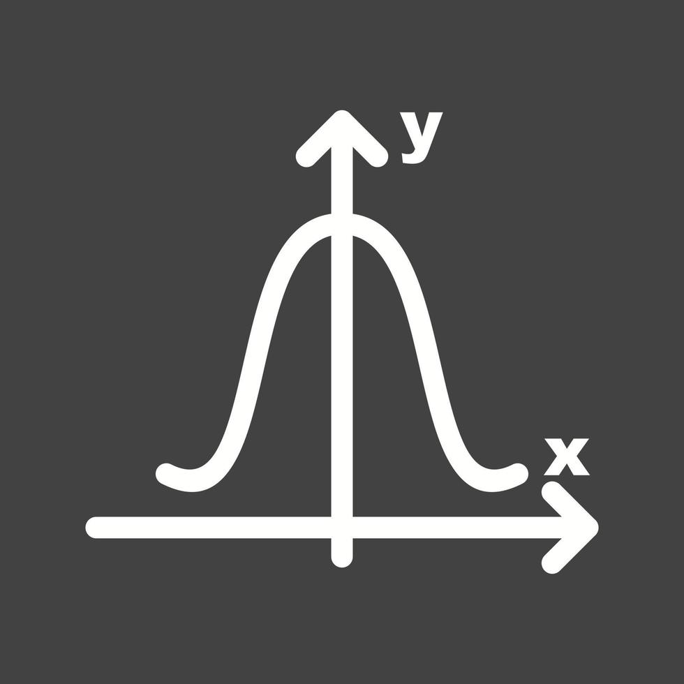 Invertiertes Symbol für die glockenförmige Diagrammlinie vektor