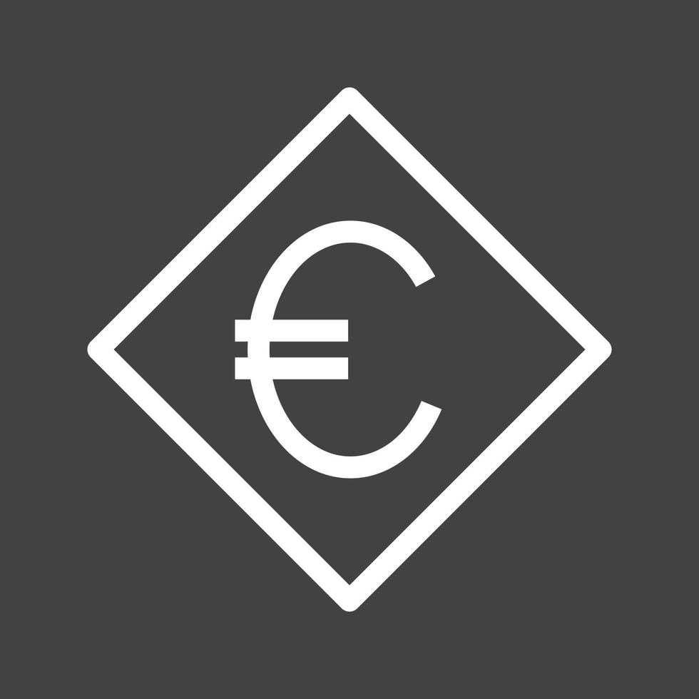 euro symbol linje omvänd ikon vektor