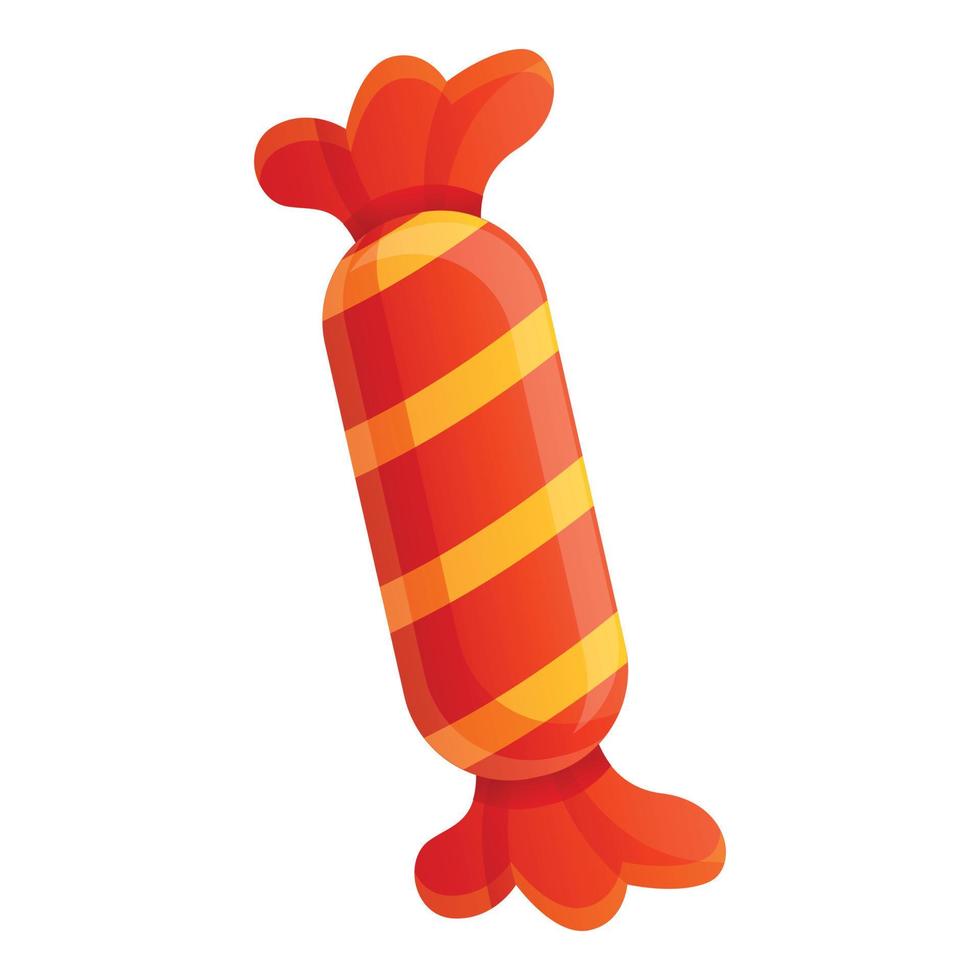 Karamell in rotem Wrapper-Symbol, Cartoon-Stil vektor