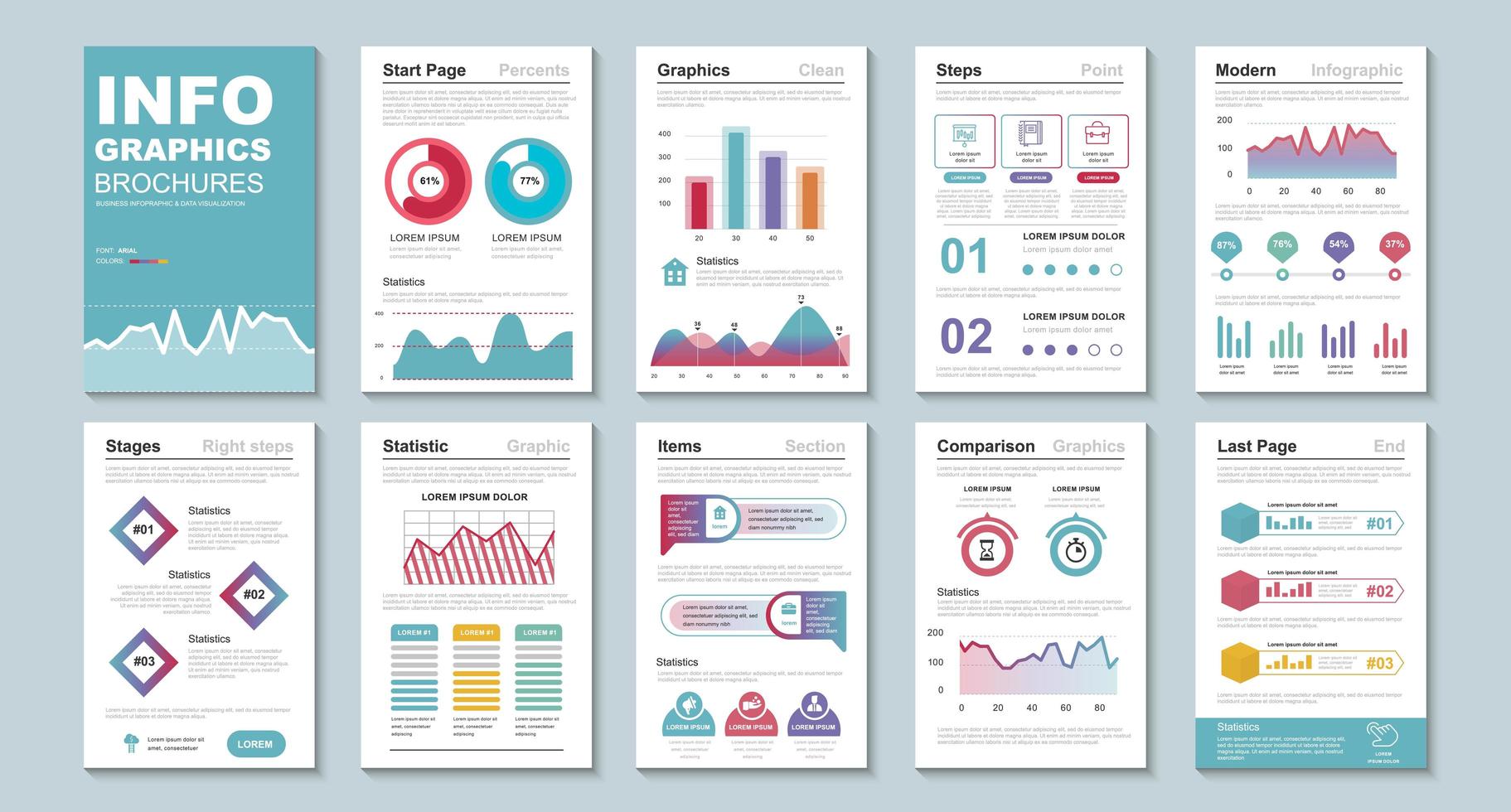 Infografik-Broschüren, Entwurfsvorlage für die Datenvisualisierung vektor