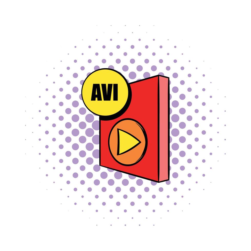 avi-Dateisymbol im Comic-Stil vektor