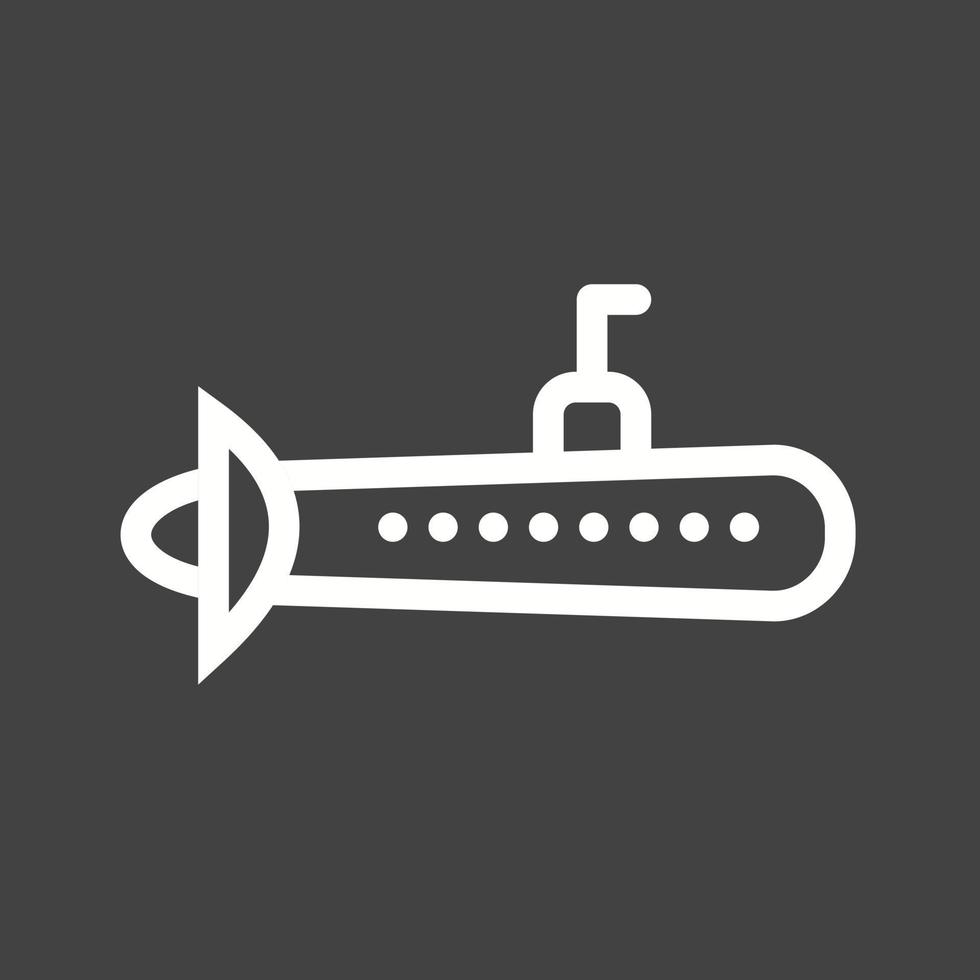 ubåtslinje inverterad ikon vektor