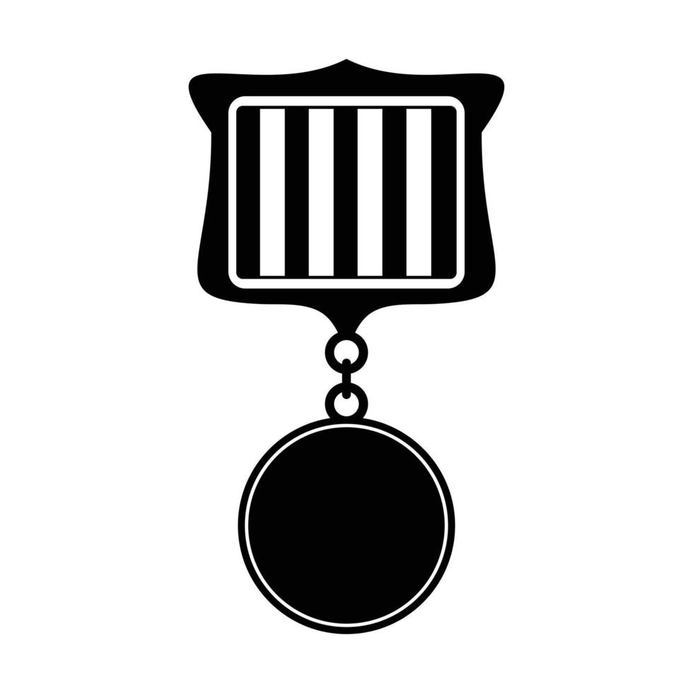 Medaille schwarzes einfaches Symbol vektor