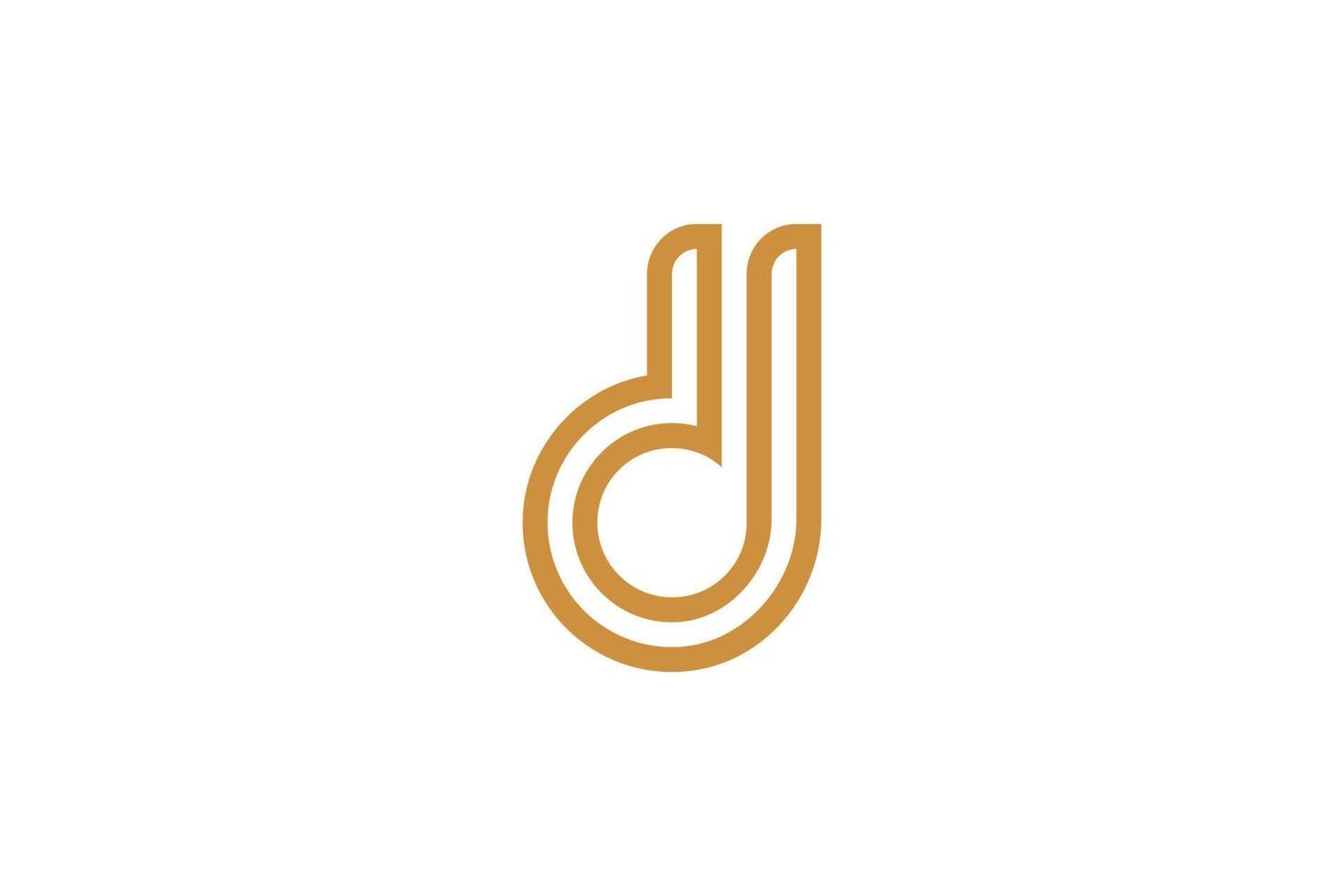 monoline-buchstabe d-logo-vorlage vektor