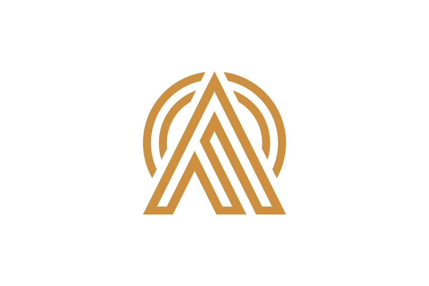 luxusbuchstabe ein monoline-logo vektor