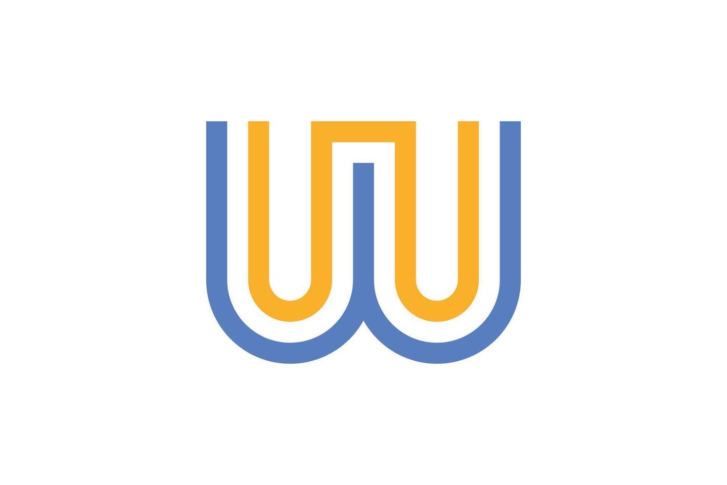 w Brief Logo Vorlage vektor