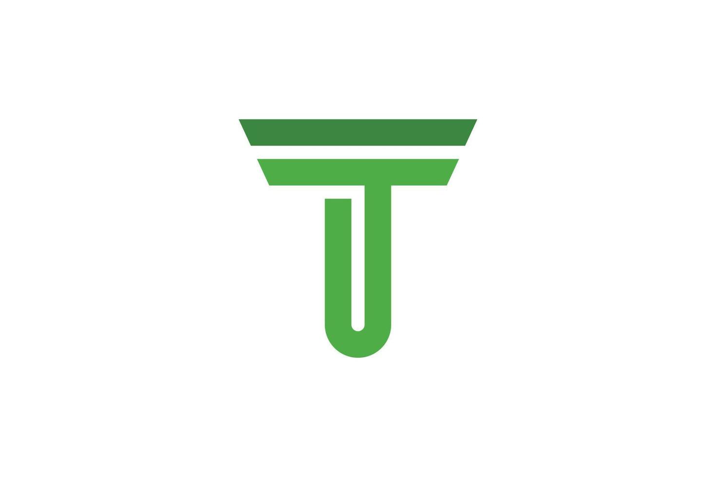 flaches design buchstabe t logo vektor