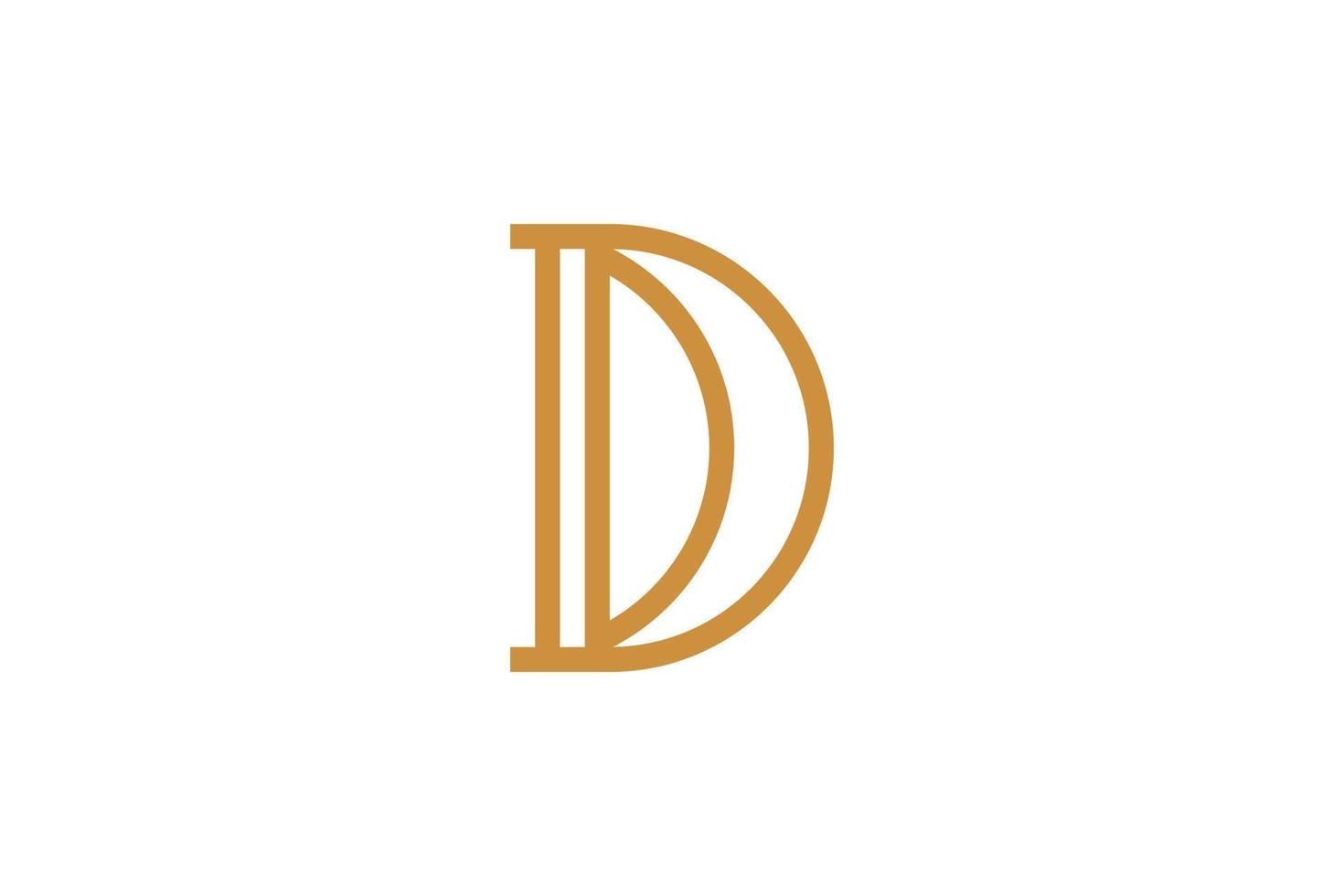 monoline-buchstabe d-logo-vorlage vektor