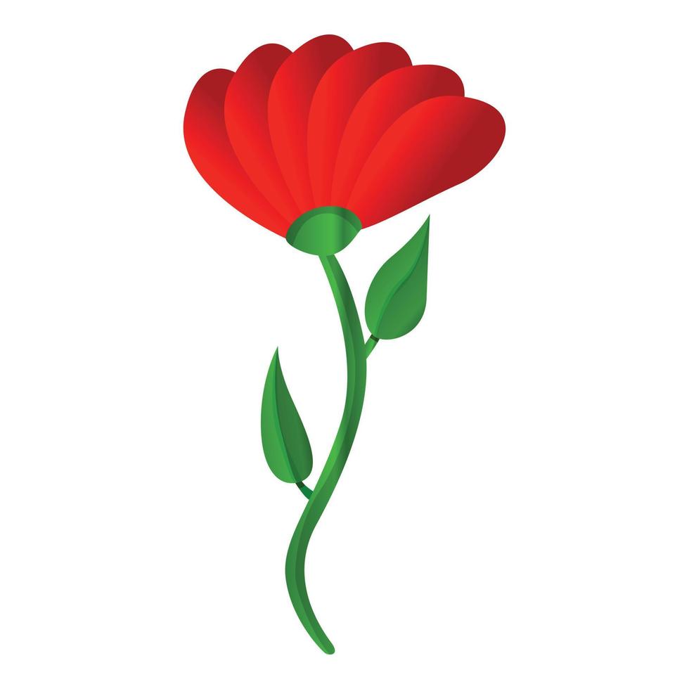 röd honung blomma ikon, tecknad serie stil vektor