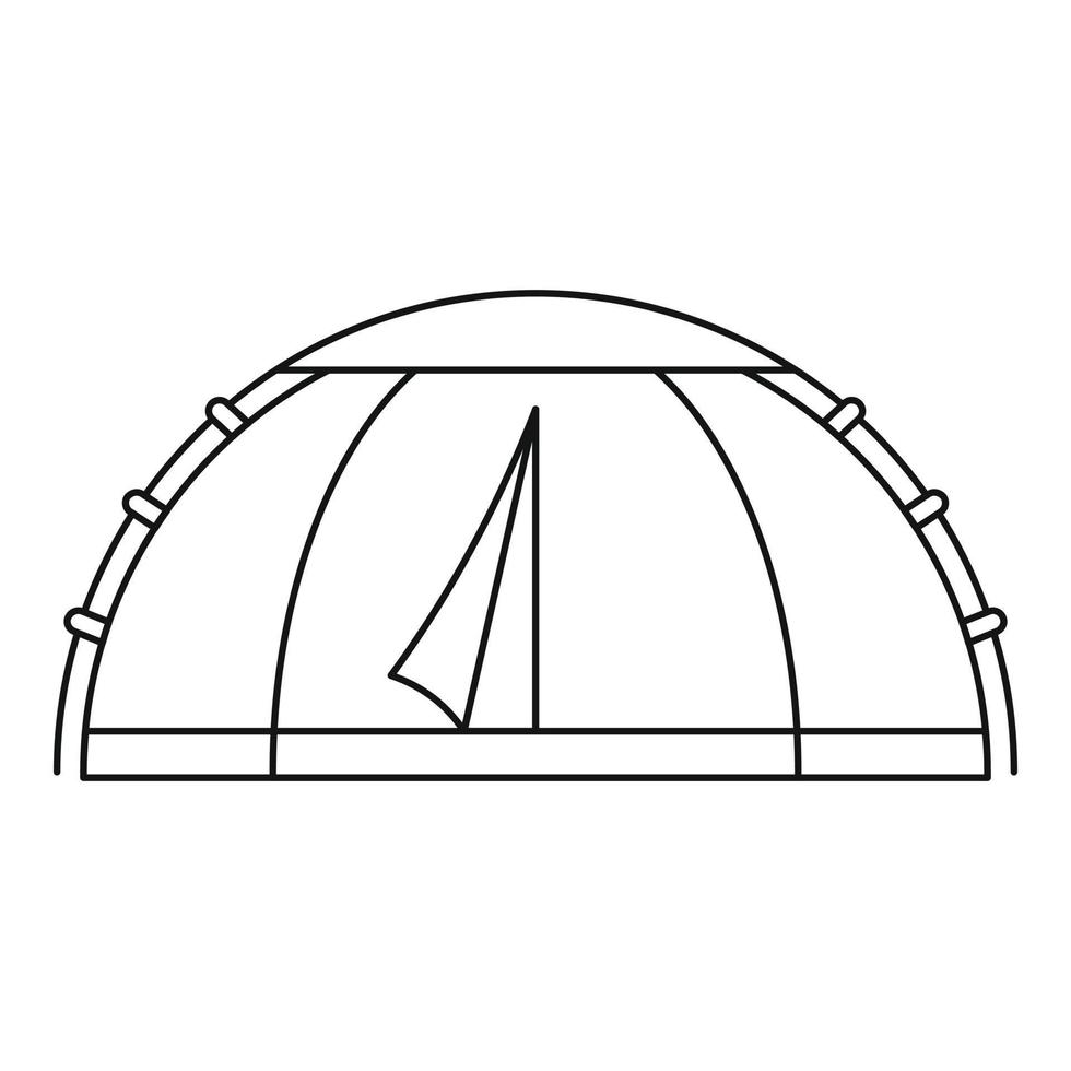 läger runda tält ikon, översikt stil vektor