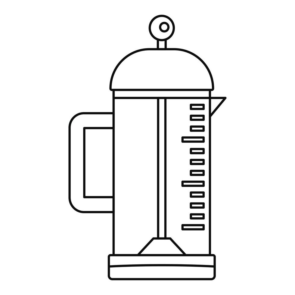 Infusion Kaffeekanne Symbol, Outline-Stil vektor