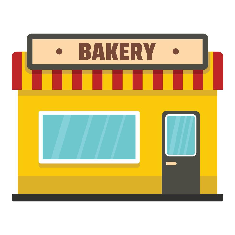 Bäckerei-Shop-Symbol, flacher Stil vektor
