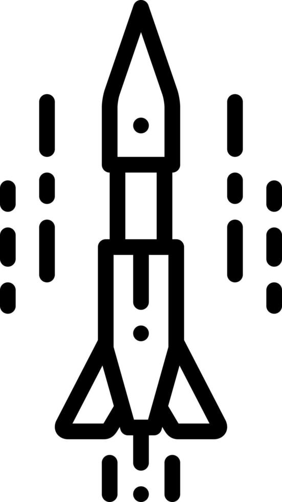 linje ikon för missil vektor