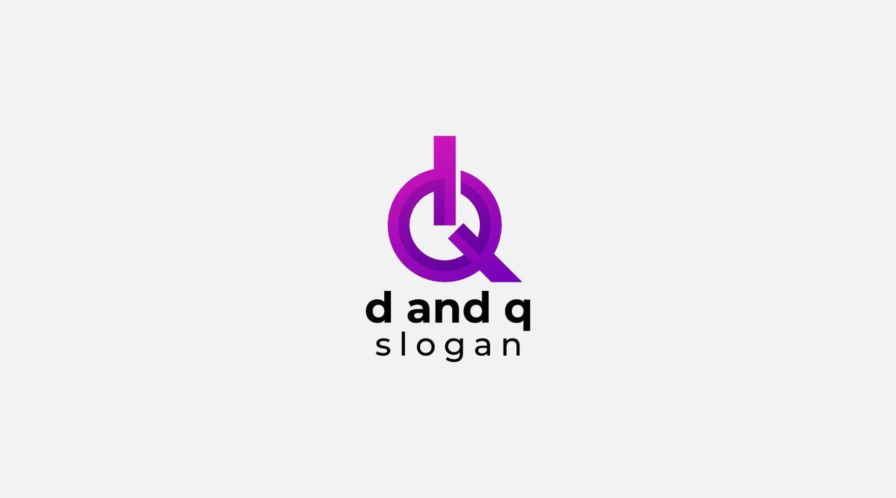alfabetet bokstäver initialer monogram logotyp dq, qd, d och q vektor