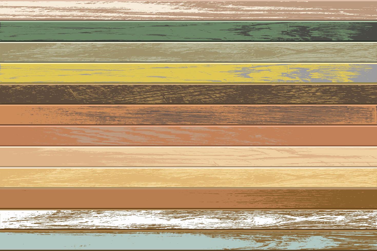 vintage horisontell trä bakgrund med gamla bleka färger vektor