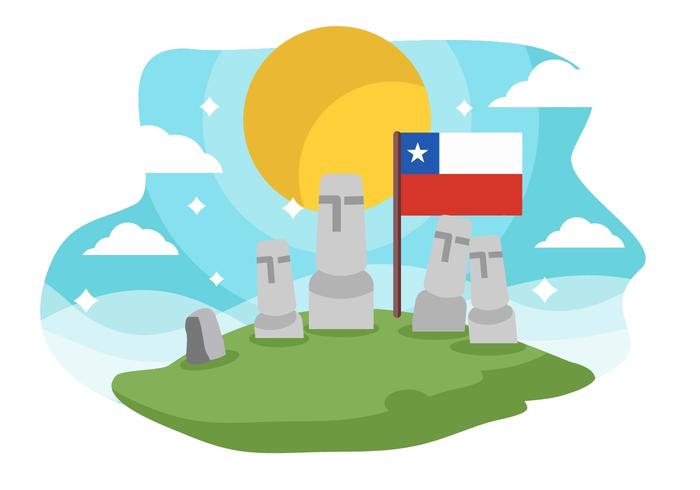 Freier Chile Zeichen Osterinsel Hintergrund Vektor