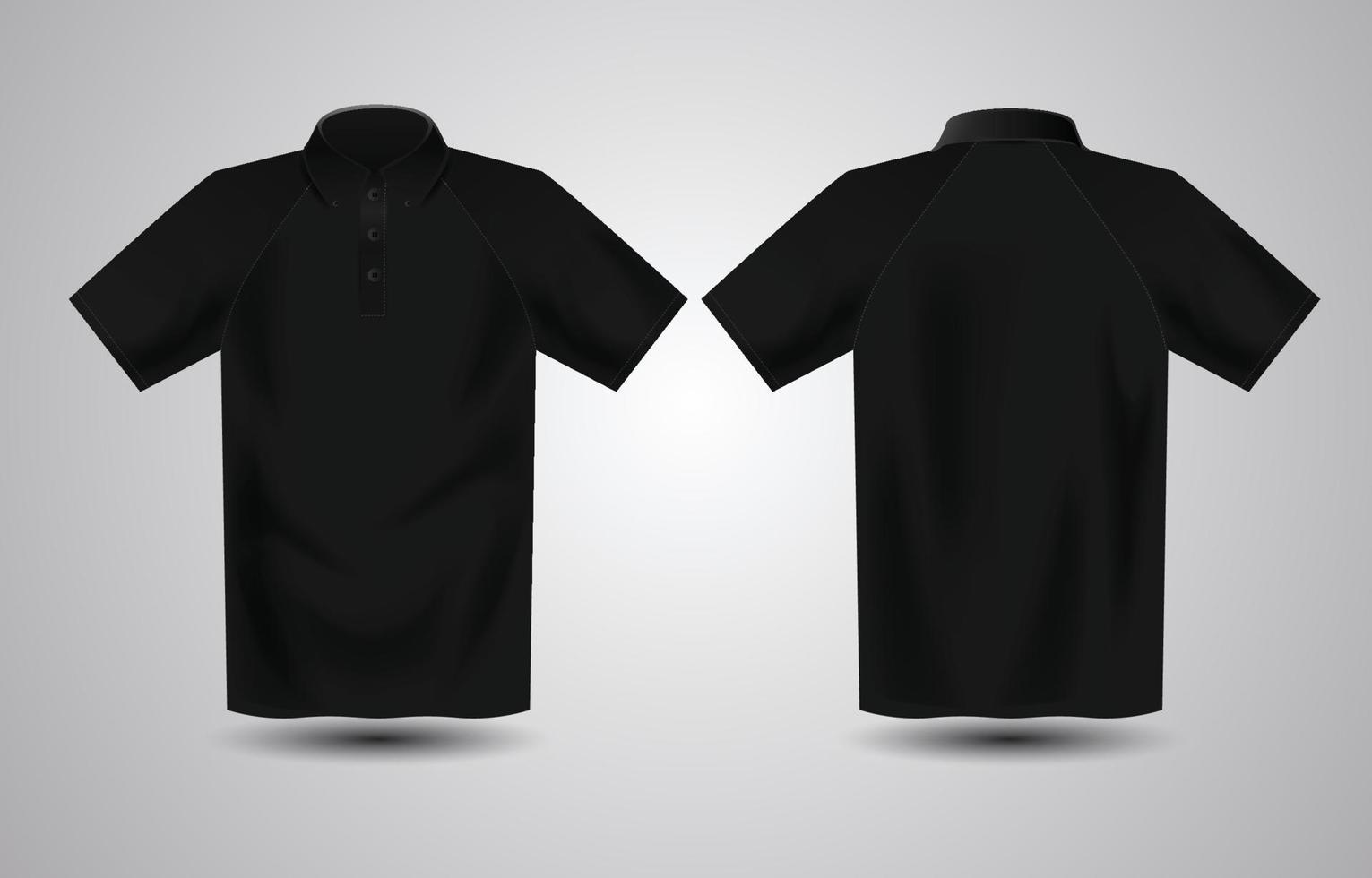 realistische schwarze Poloshirt-Vorlage vektor