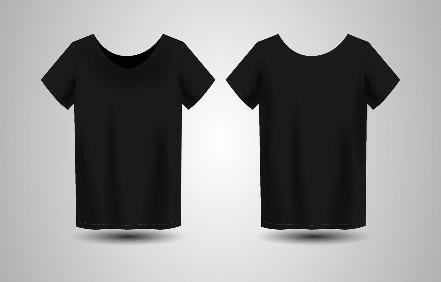 realistische schwarze schaufel-t-shirt-vorlage vektor