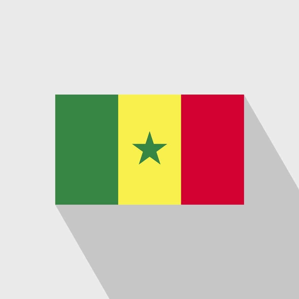 senegal flagga lång skugga design vektor