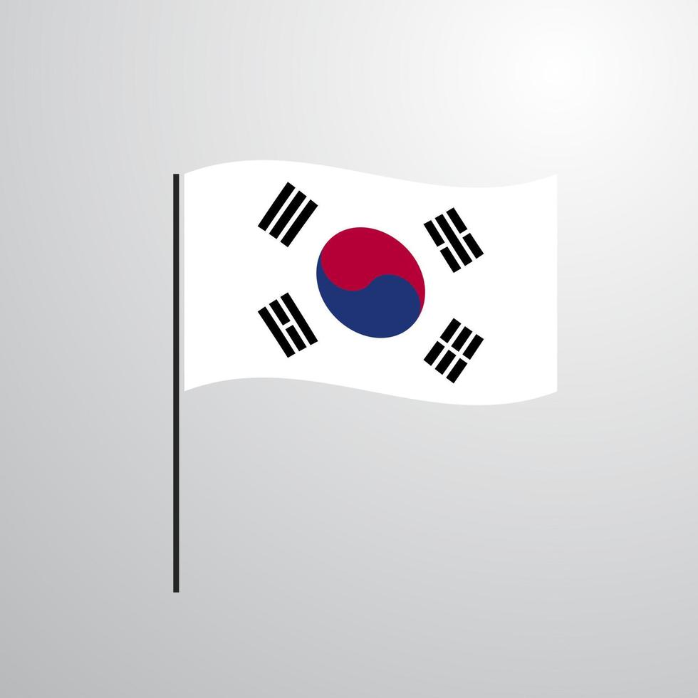 korea schwenkende südflagge vektor