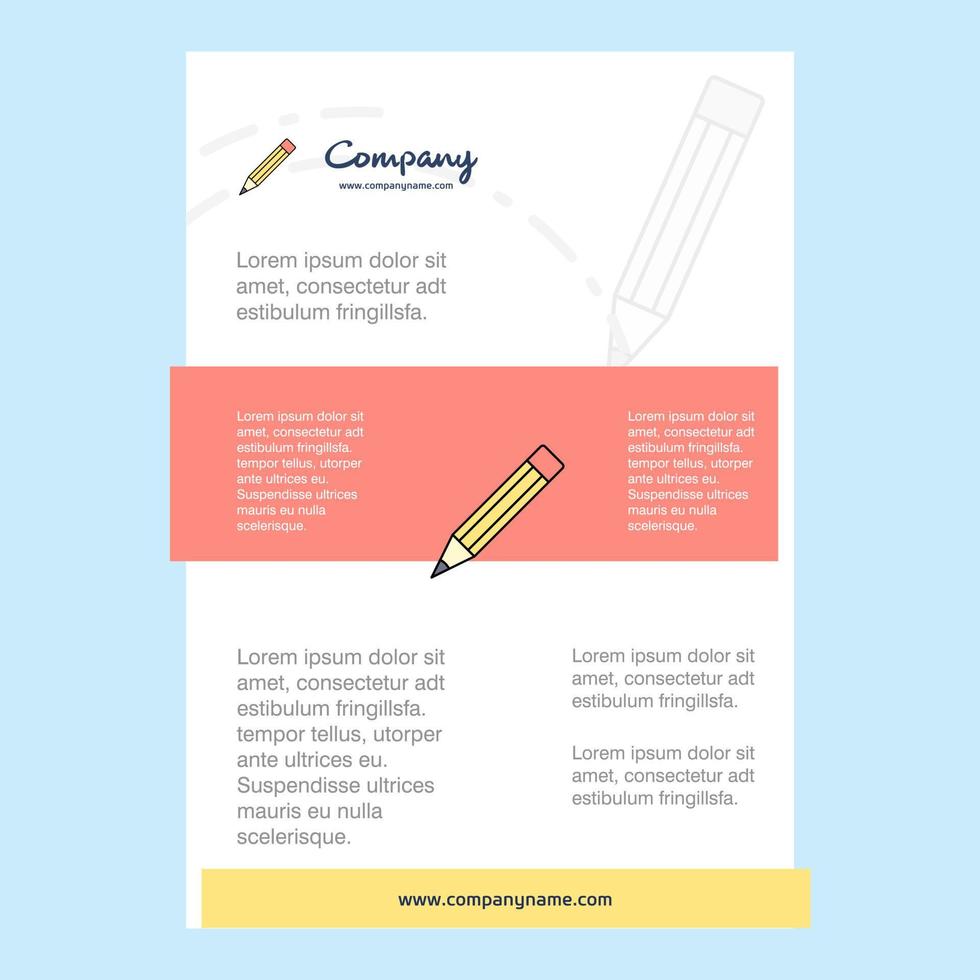 Vorlagenlayout für Bleistift Unternehmensprofil Jahresbericht Präsentationen Broschüre Broschüre Vektorhintergrund vektor