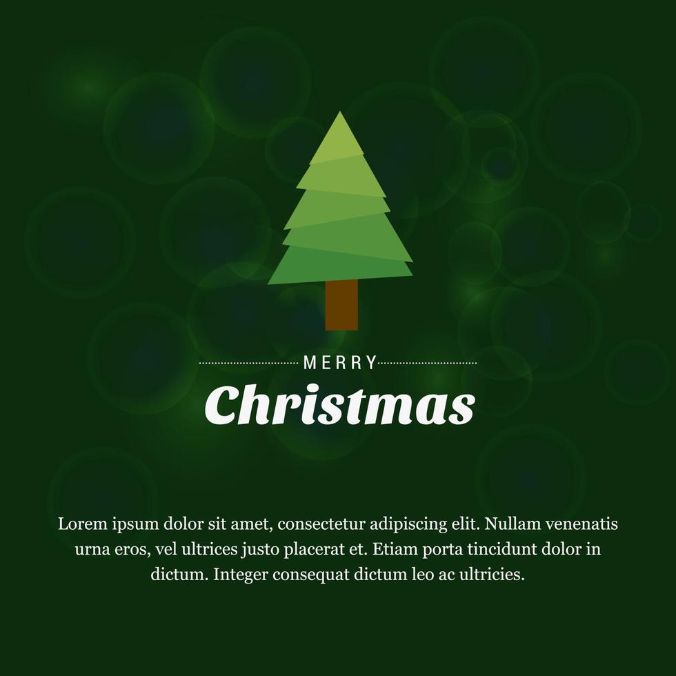 Weihnachtskartendesign mit elegantem Design und grünem Hintergrundvektor vektor