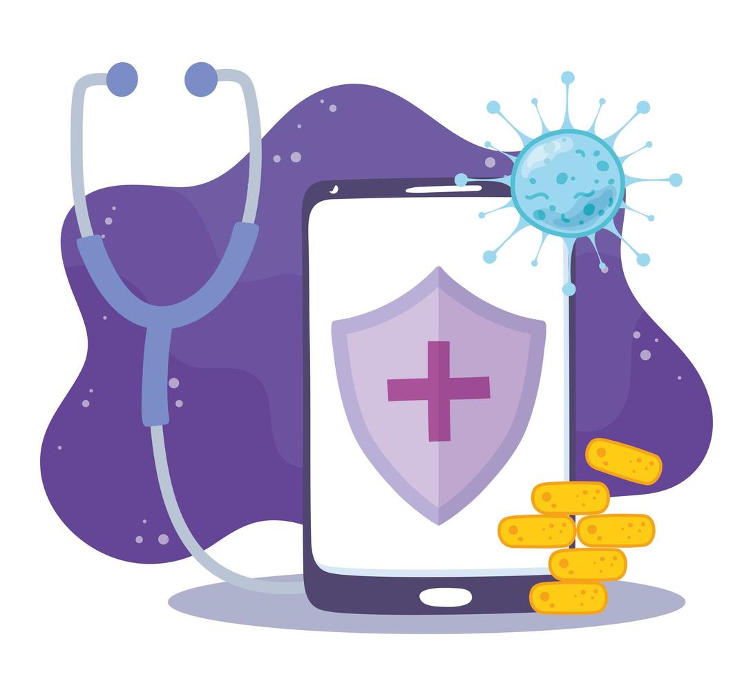 Online-medizinische Versorgung per Smartphone vektor