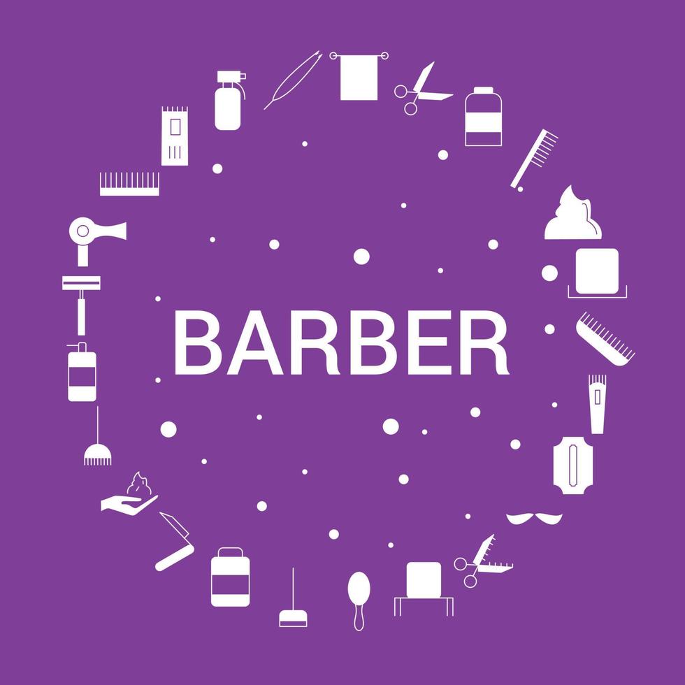 Friseur-Icon-Set Infografik-Vektor-Vorlage vektor