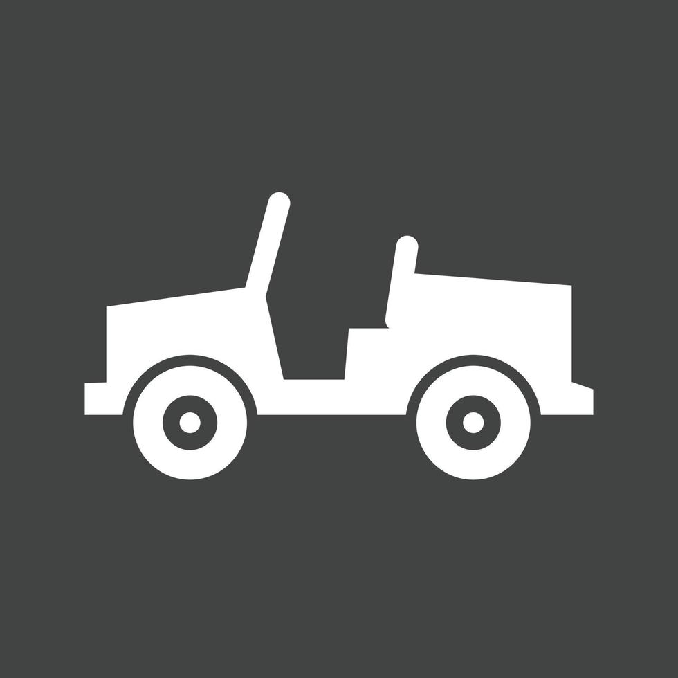 Jeep i Glyphe invertiertes Symbol vektor