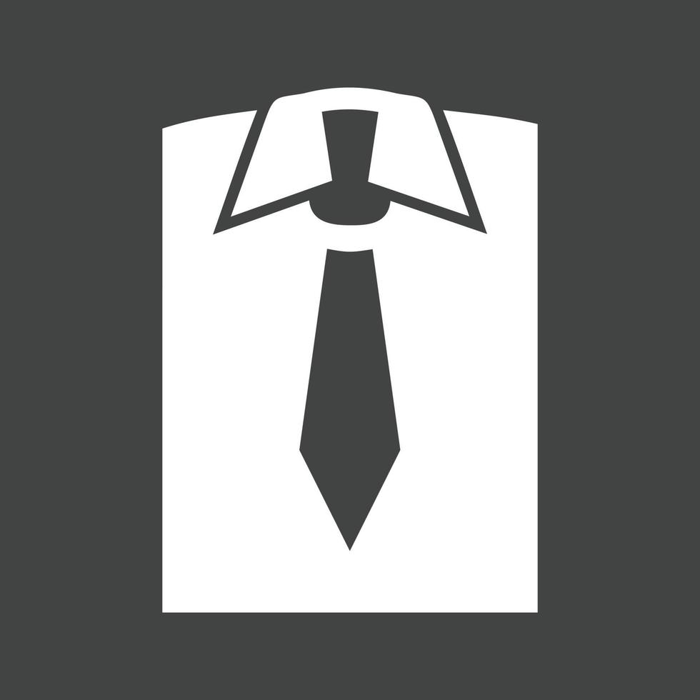 Hemd und Krawatte Glyphe umgekehrtes Symbol vektor