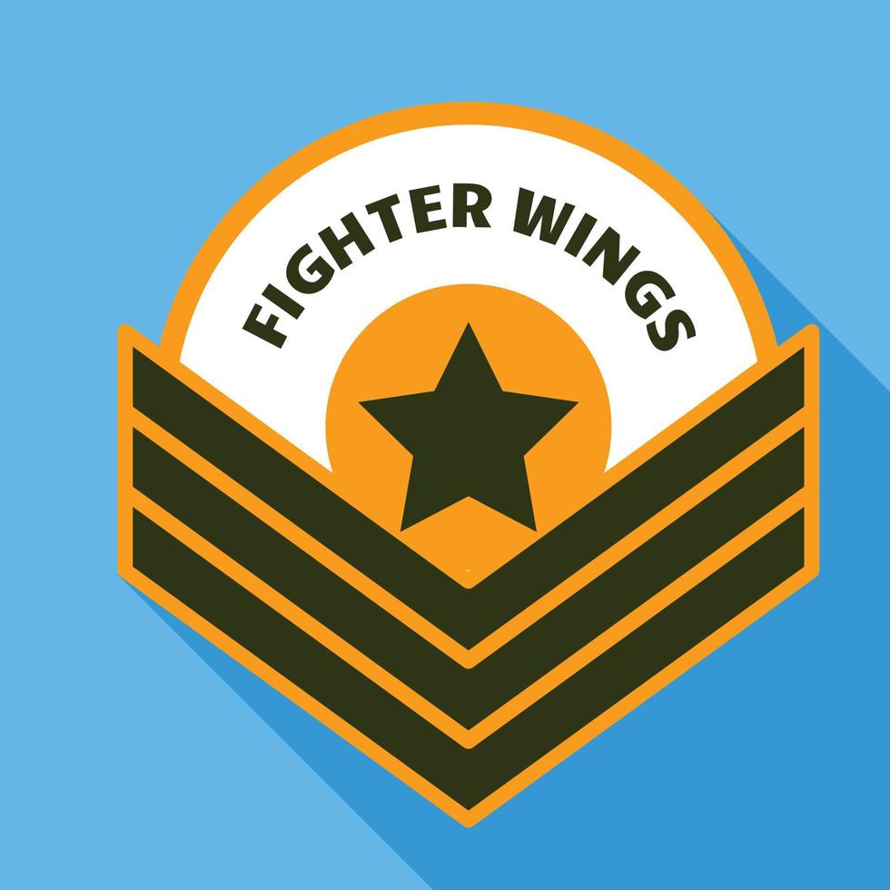 Air Fighter Wings Logo, flacher Stil vektor