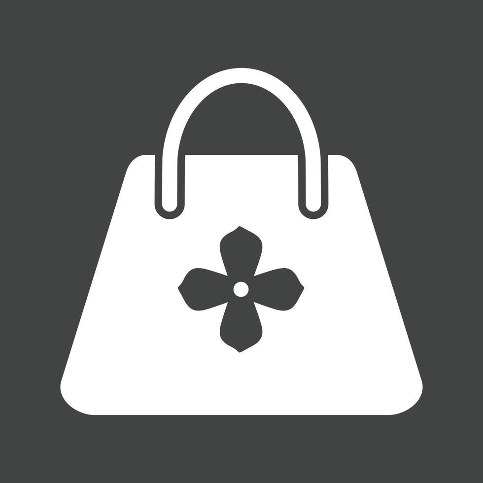 handväska glyf omvänd ikon vektor