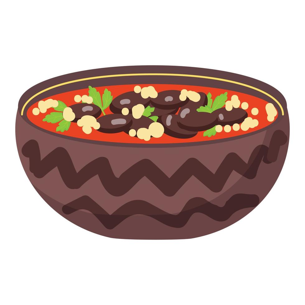 böna soppa ikon tecknad serie vektor. mexikansk mat vektor