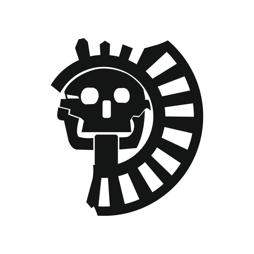 Schädel der Gott des Todes der Azteken-Ikone vektor