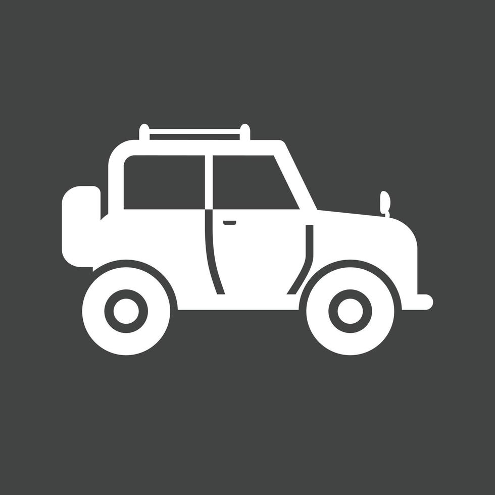 safari jeep glyf omvänd ikon vektor