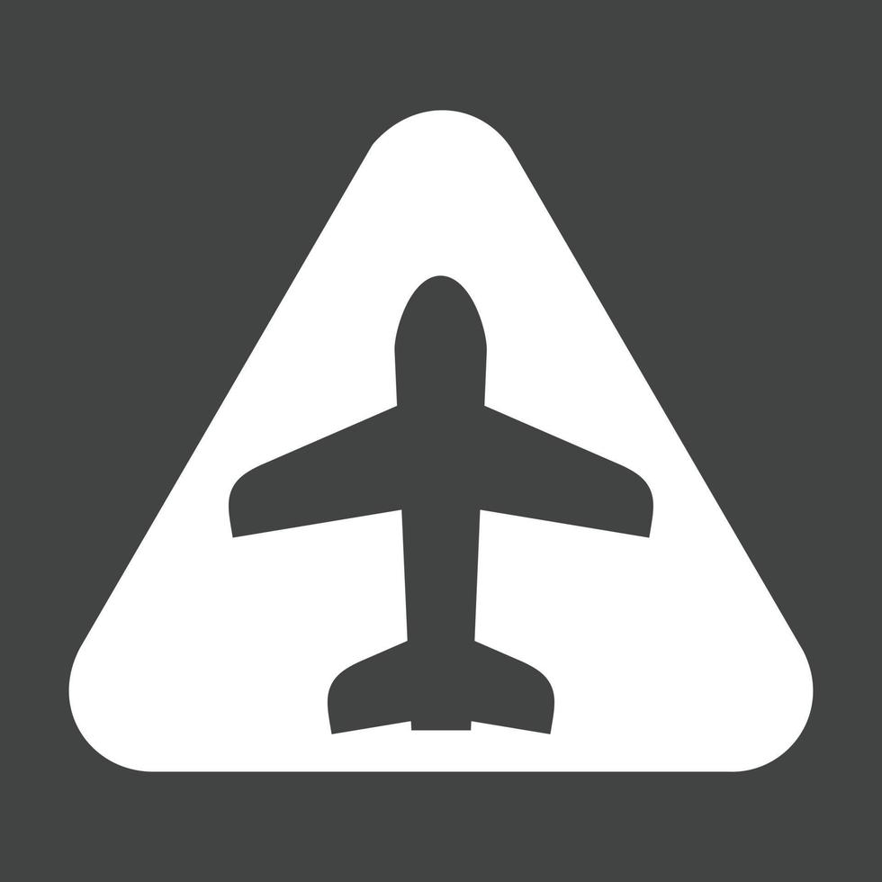 flygplats tecken glyf omvänd ikon vektor
