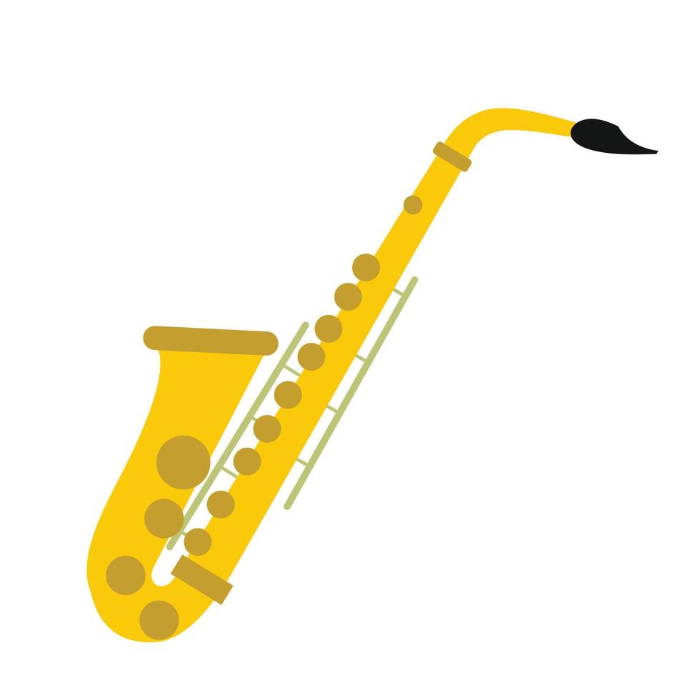 saxofon platt ikon vektor