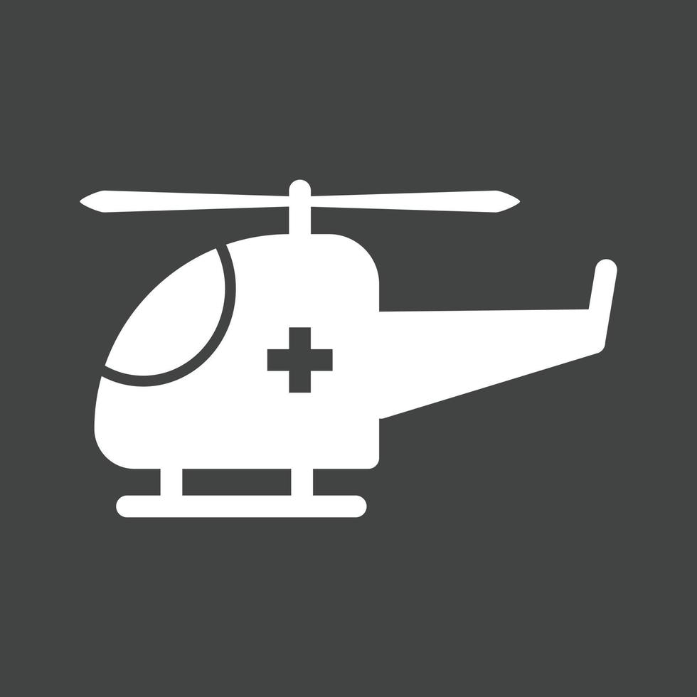 Helikopter-Glyphe invertiertes Symbol vektor