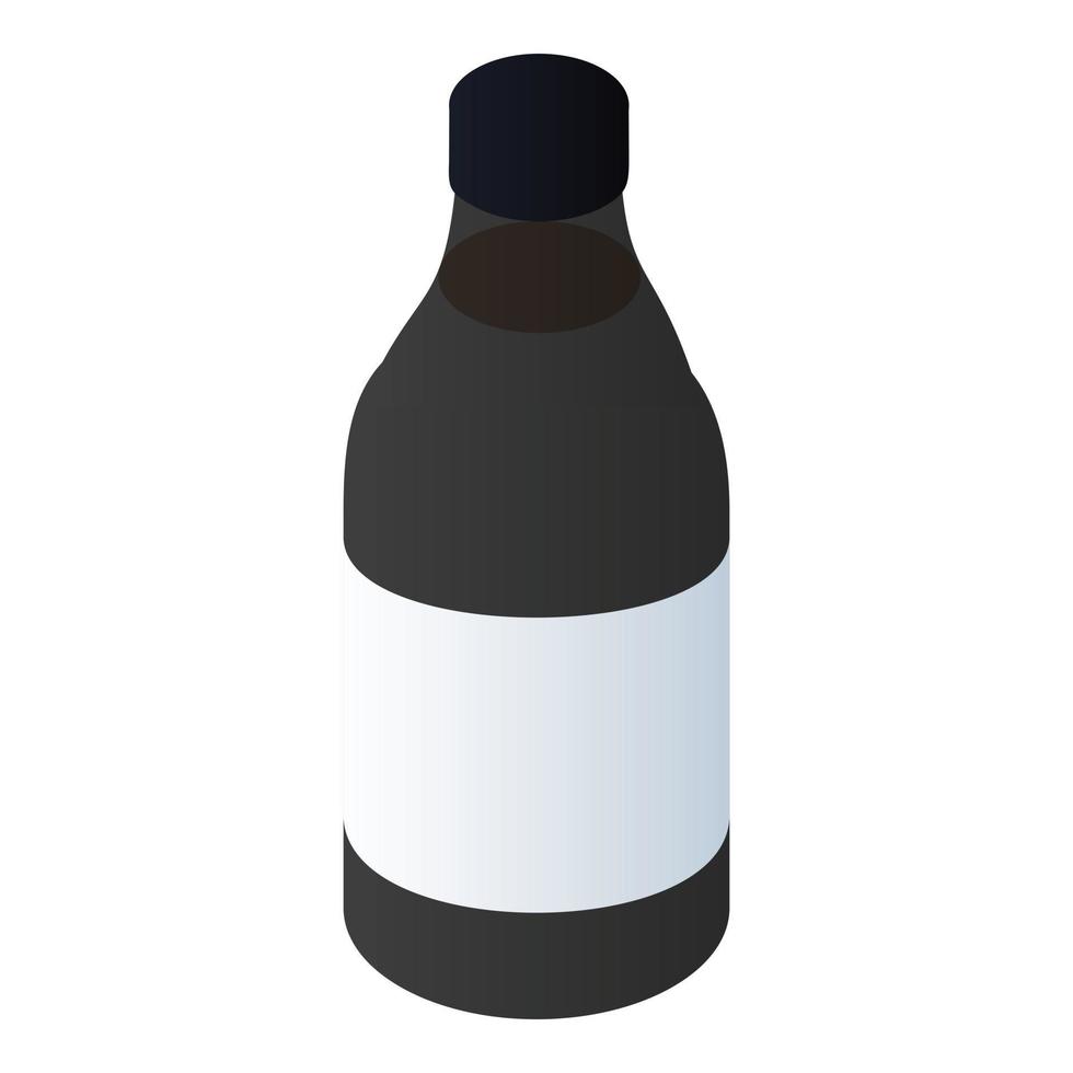 svart måla flaska ikon, isometrisk stil vektor