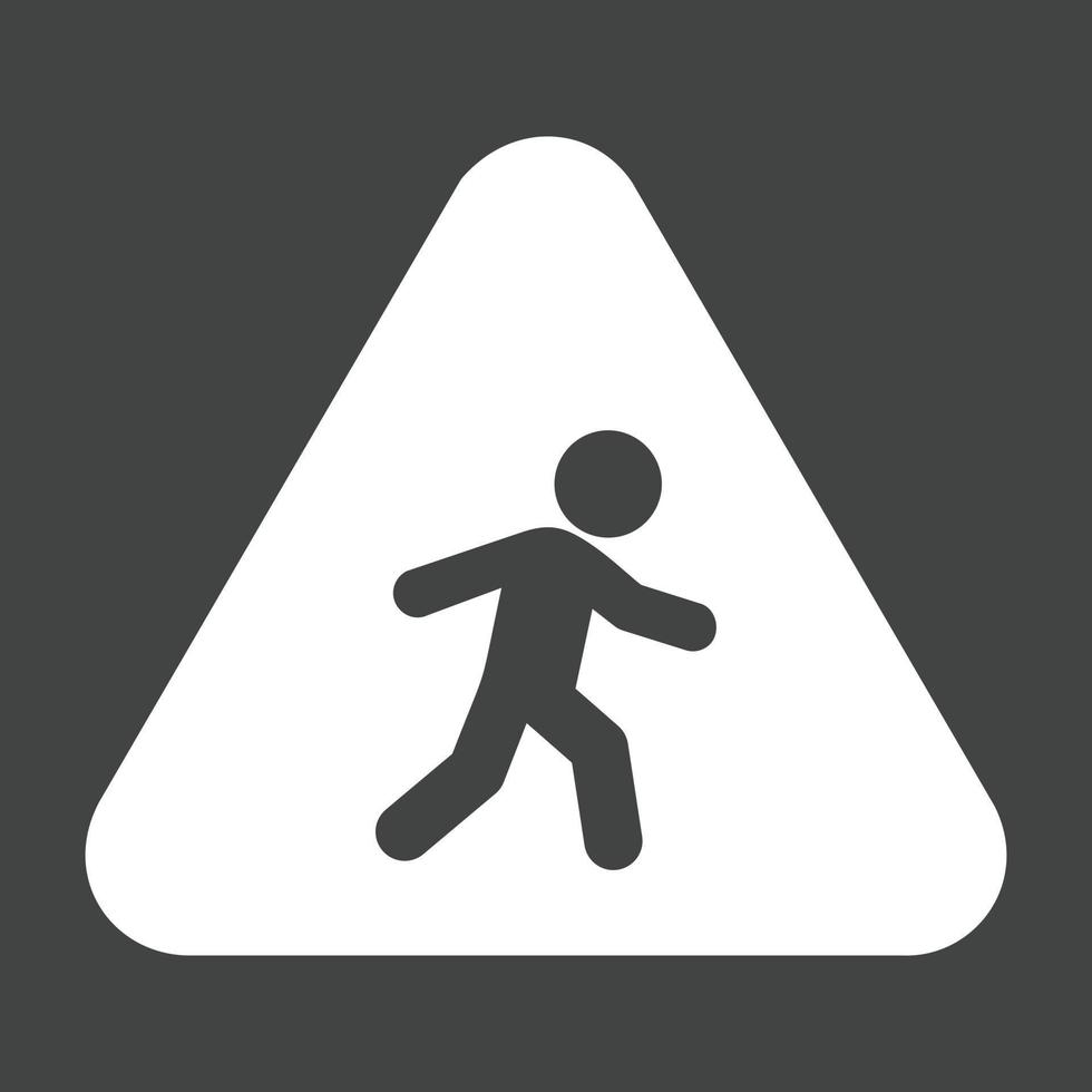 Fußgänger-Glyphe invertiertes Symbol vektor