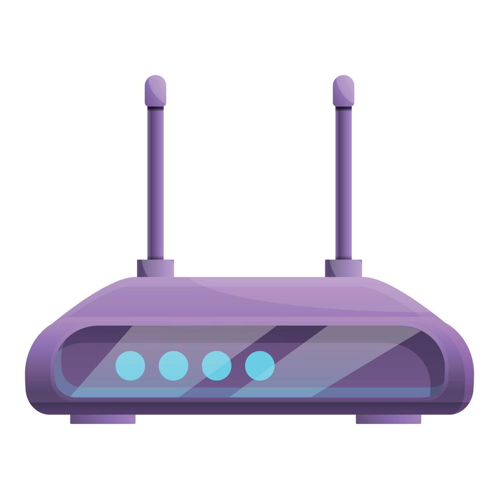 lila router ikon, tecknad serie stil vektor