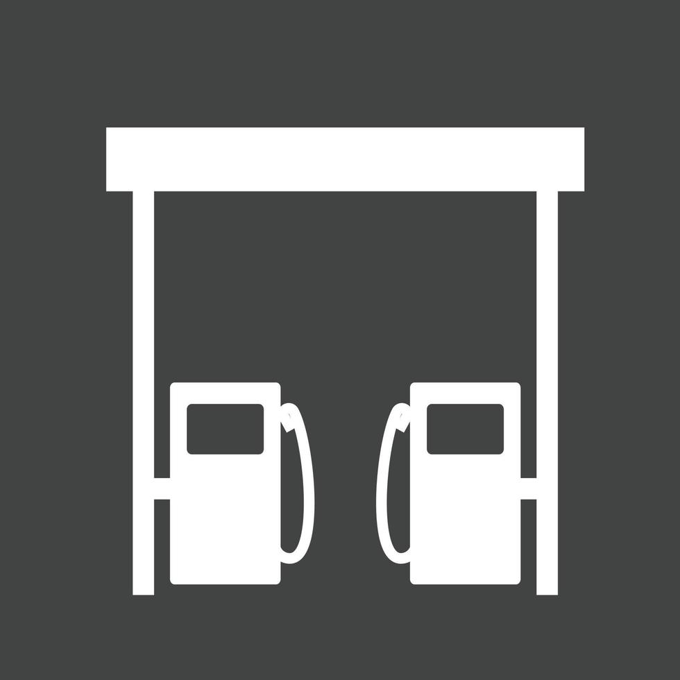 Tankstellen-Glyphe invertiertes Symbol vektor
