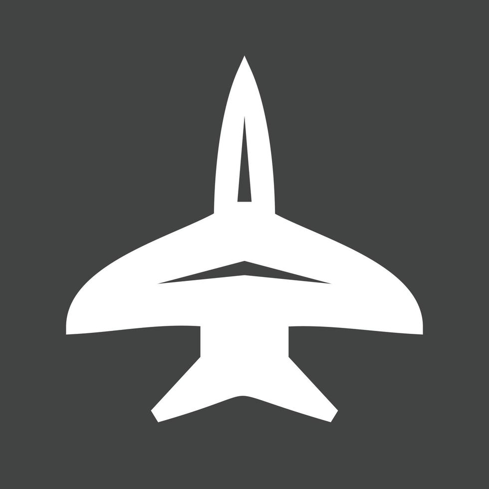 Kampfjet II Glyphe umgekehrtes Symbol vektor