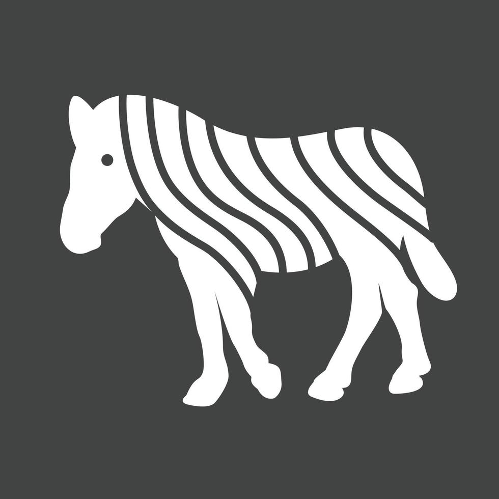 zebra glyf omvänd ikon vektor