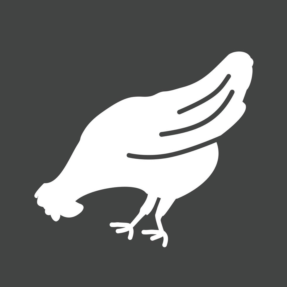 Huhn Glyphe umgekehrtes Symbol vektor