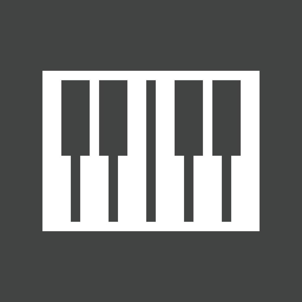 Klaviertastatur-Glyphe invertiertes Symbol vektor