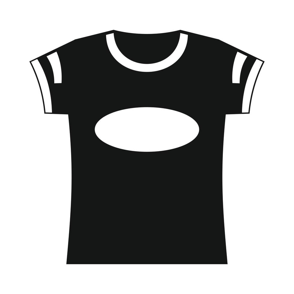 svart t-shirt mall ikon, enkel stil vektor