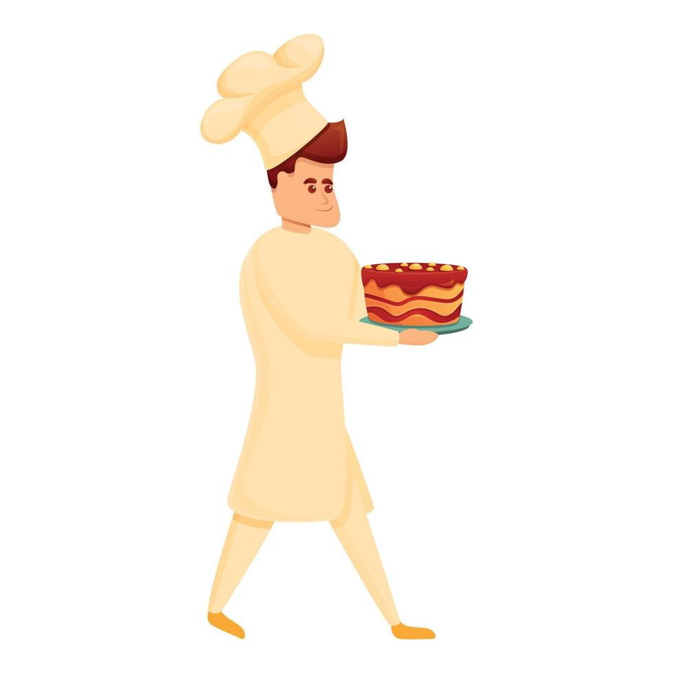 Bäckerei Chef Kuchen Symbol, Cartoon-Stil vektor