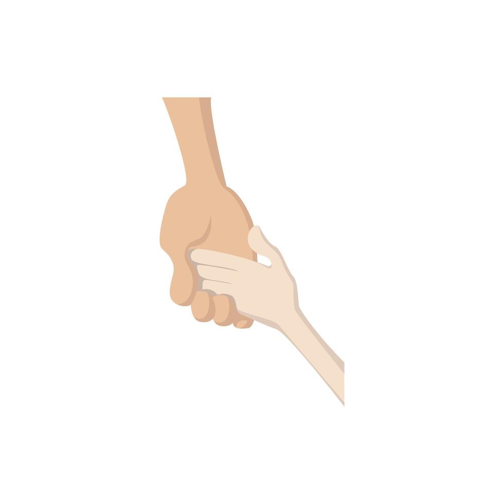 fürsorgliche Hand-Logo-Cartoon-Symbol vektor