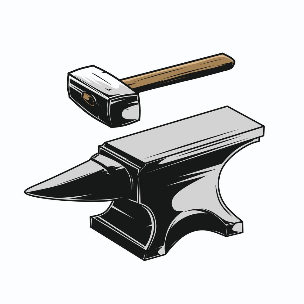 hammare och städ illustration vektor